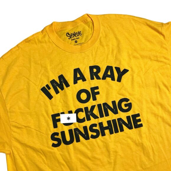 Spencer’s T-Shirt Men’s 2XL Yellow Ray Of F*cking Sunshine Novelty Sarcastic - Picture 1 of 7
